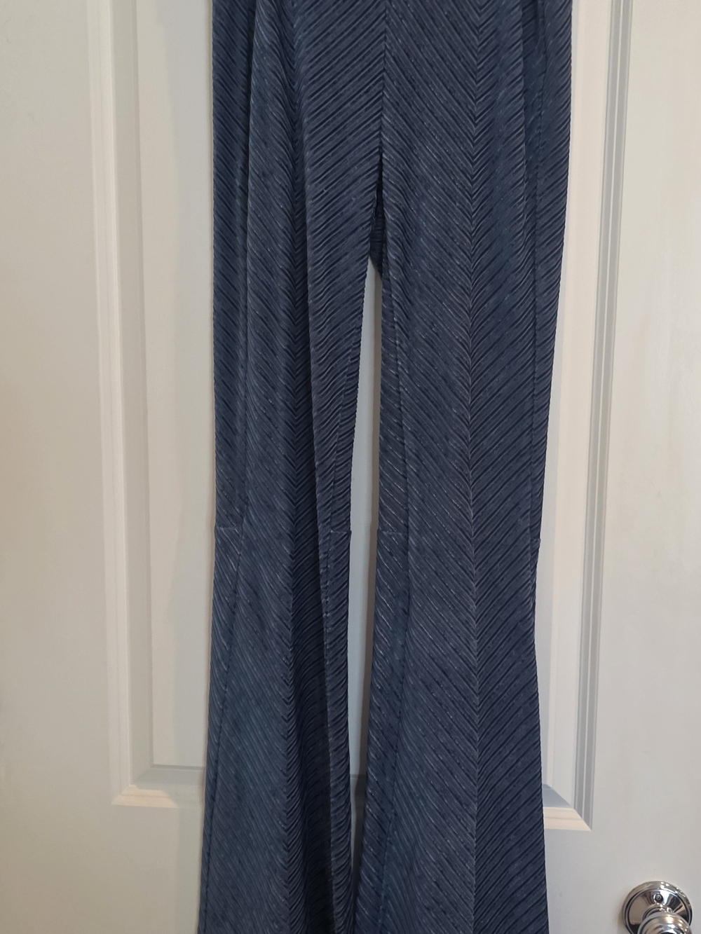 Free People Navy Chevron Flare Pants